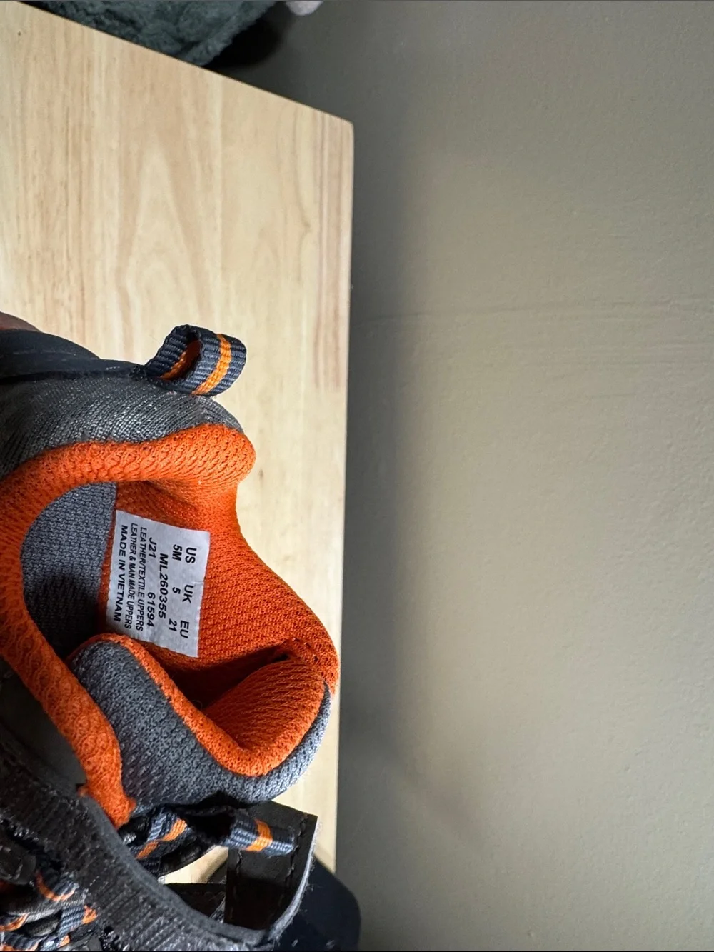 Merrell Kids Trail Chaser Gray and Orange Shoes